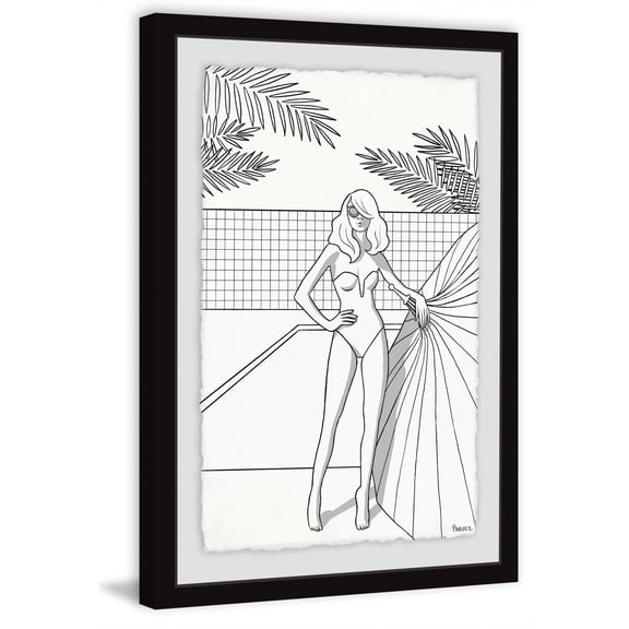 Plunge to the Pool Framed Painting Print