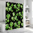 thumbnail image 6 of St. Patrick's Day Shower Curtain, Waterproof Shower Curtains for Bathroom, Watercolor Green Shamrock Polka Dots Black Washable Fabric Bathtub Curtain Set Bath Decor with 12 Hooks Extra Long 72"x96", 6 of 8