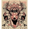 thumbnail image 3 of Ambesonne Antler Duvet Cover Set, Floral Skull and Wolves, 2-Calking, Black Beige Pink, 3 of 7