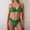 B_ Green, variant on UTSJKR Swim Suits for Women 2025 Sexy Push up Ribbed Triangle Top Bathing Suits Enthic Embroidered Lace Trim Bikini Sets Army Green L
