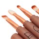 thumbnail image 2 of Ensemble de pinceaux de maquillage télescopiques 4 en 1, portables et rétractables, pour lèvres, sourcils, fards à paupières, marron, 2 of 4