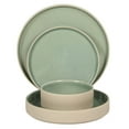thumbnail image 2 of Gibson Elite Liberty Bay 16-Piece Pottery Clay Stoneware Dinnerware Set – Mint Green Reactive Glaze, Stackable Plates and Bowls W/ Pasta Bowl, Service for 4 – Microwave & Dishwasher Safe, 2 of 12