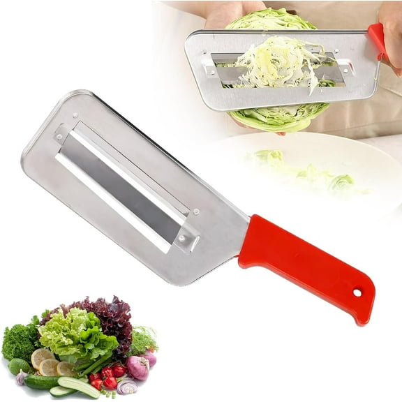 Multifunctional Vegetable Cutter, 2025 Upgraded Stainless Steel Double-layer Slicer, Cabbage Slicer Shredder, Stainless Steel Vegetable Cutter (1, Red)