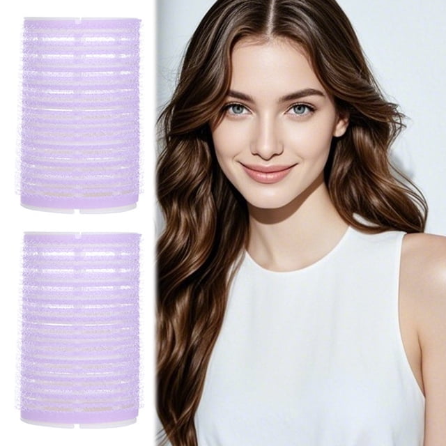 Mode Femmes 2 Pcs Rouleau à Cheveux Boucleurs pour Double Couche Auto-Adhésif Outils de Coiffure Boucleurs pour Rideau de Coiffure