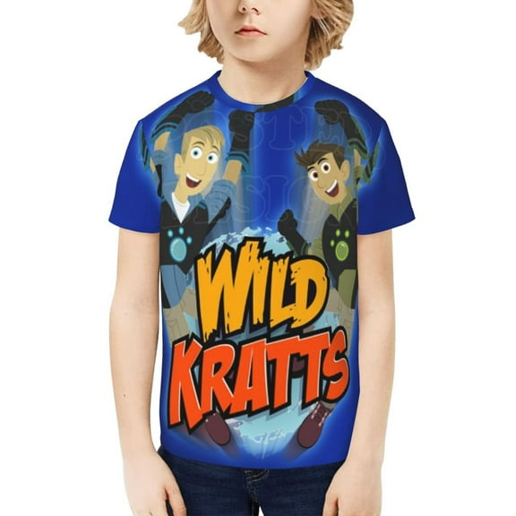 Wild Kratts Summer T-shirt, casual and fashionable, unisex short-sleeved, round-neck graphic T-shirt