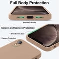 thumbnail image 4 of JJEAN-Compatible with iPhone XR Case, Upgraded Liquid Silicone with [Flat Edges] [Camera Protection] [Soft Anti-Scratch Microfiber Lining] Phone Case for iPhone 10 XR 6.1 inch - Light Brown, 4 of 4