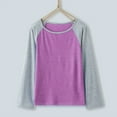 thumbnail image 5 of Akiihool Long Sleeve Shirts for Girls Little Girls Long Sleeve Tee Shirts Soft Layering Pullover Slim Stretchy Tops (Purple,4-5 Years), 5 of 9
