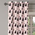 thumbnail image 2 of Ambesonne Cat Grommet Curtain, Black Silhouettes on Pink, 50" x 108", Pale Pink and Black, 2 of 6
