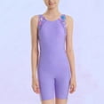 thumbnail image 5 of SGFCWSX Girls One Piece Swimsuit Boyleg Racerback Print Summer Athletic Bathing Suit for Kids Swim Training Purple Size 9-10 Years, 5 of 8