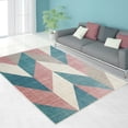 thumbnail image 2 of Ladole Rugs Blue Pink Turquoise Indoor Modern Area Rug Mat Carpet Runner for Living Bed room Entry way Patio Small Medium Large Non Slip Skid Size 3x5. 4x6 5 x 8 7 x 10, 9 by 12 11 feet ft, 2 of 4