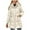 White, variant on Womens Winter Hooded Parka Jacket Long Sleeve Toggle Duffle Coat with Faux Fur Trim White S