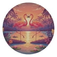 thumbnail image 3 of Lotusprinthandmade Cute Flamingo Couple Spare Tire Cover Without Backup Camera Hole 6 Sizes (28 in.), Tropical Bird Lovers Truck Camper Decor, 3 of 7