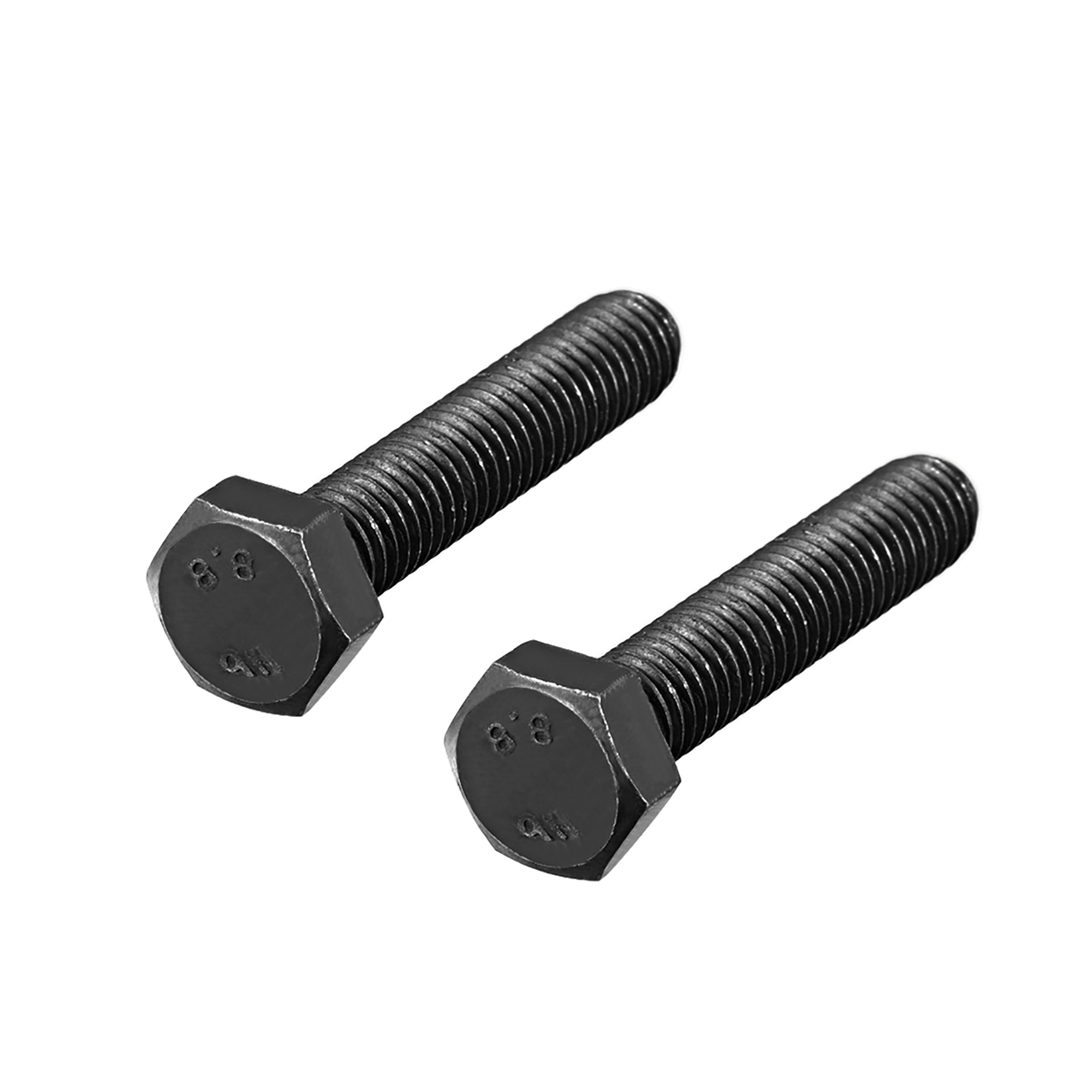 M8x40 mm Hex Head Left Hand Screw Bolts Fastener Carbon Steel Black 2