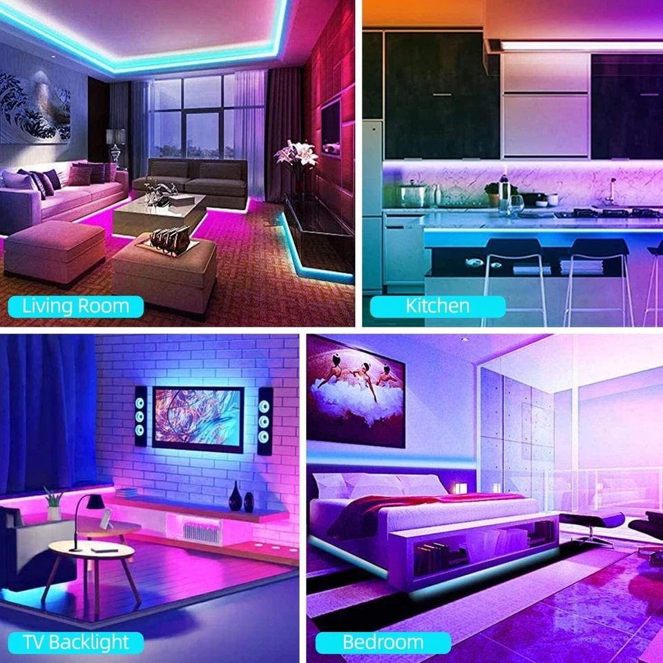 Zyler - 100Ft Led Strip Lights, Smart Light With App Remote Control, Rgb Led Lights For