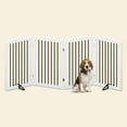 thumbnail image 5 of HLR Freestanding Pet Gate for Dogs, Foldable Wooden Dog Gate, Indoor Dog Gate for Stairs, Doorways, Step Over Pet Puppy Safety Fence with Support Feet, 32" Height 4 Panels, White, 5 of 7