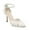 White, variant on XYD Women Pointed Toe Pumps Mid Heels Cut-outs Ankle Strap D'Orsay Evenings Weddings Shoes Size 7 Green