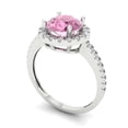 thumbnail image 2 of Clara Pucci 14K White Gold 1.8ct Pink Halo Ring for Women, 2 of 8