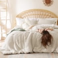 thumbnail image 1 of Bedsure Juego de edredón Twin/Twin XL Blanco, Juego de edredón Boho Bedding, Tufted, 1 of 7