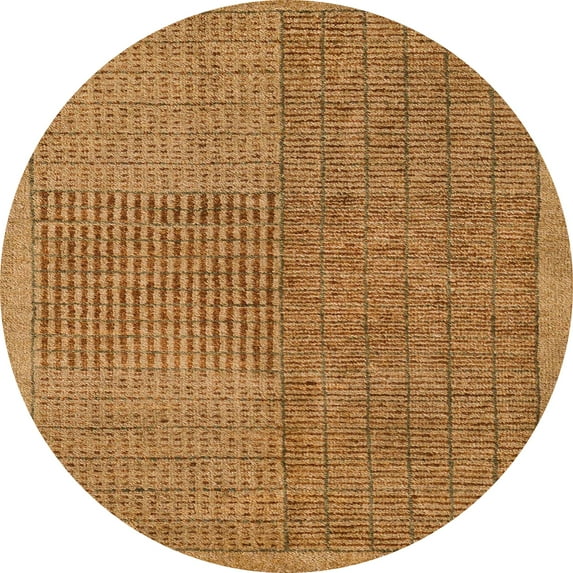 Ahgly Company Indoor Round Abstract Carrot Orange Area Rugs, 3' Round