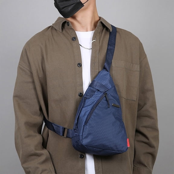 Nylon Crossbody Bag Chest Pack 12.6 Inch Tactical Molle Waist Bag with Multiple Zipper Pockets for Men Women Outdoor Sports Hiking Travel Festival Army Green Black