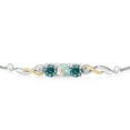 thumbnail image 2 of 925 Sterling Silver and 10K Yellow Gold White Opal Blue Moissanite and White Lab Grown Diamond Tennis Bracelet for Women (1.52 Cttw, Gemstone October Birthstone, Fully Adjustable up to 9 inch), 2 of 4