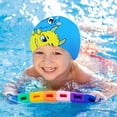 thumbnail image 3 of Gorro de baño para niños CHAO de silicona con patrón de dibujos animados azul, 3 of 5