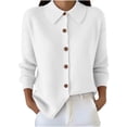 thumbnail image 4 of HAiming Plus Size Jacket for Women Long Sleeve Button down Sweaters Loose Casual Solid Color Fall Winter Cardigan, 4 of 6