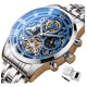 thumbnail image 1 of Reloj pulsera Skmei 7039 color plateado - fondo azul/negro, 1 of 8