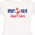 thumbnail image 4 of Inktastic Boat Hair Don't Care, Anchor, Sailing - Red Blue Boys or Girls Long Sleeve Baby Bodysuit, 4 of 5