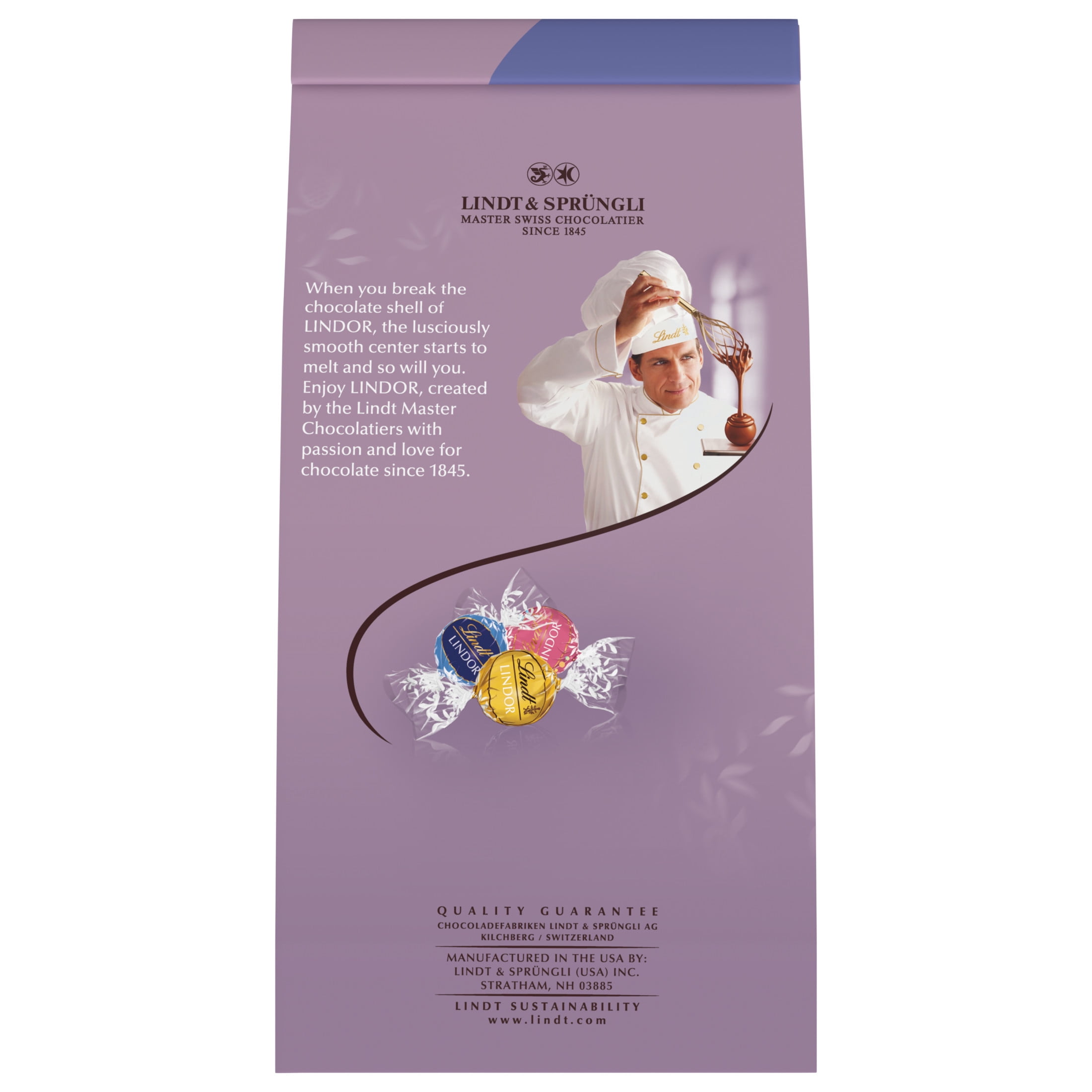 Lindt LINDOR White Chocolate Assorted Truffles With Allergen Info, 8.5 oz Bag