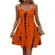 thumbnail image 2 of Vestido de Verano para Mujer, con Tirantes Finos, Informal, Estampado, Bohemio, Floral, para Playa, Naranja y Rojo, Talla S, 2 of 9