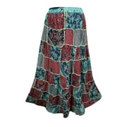 Mogul Women's Long Skirt Ethnic Patchwork Vintage Maxi Skirts