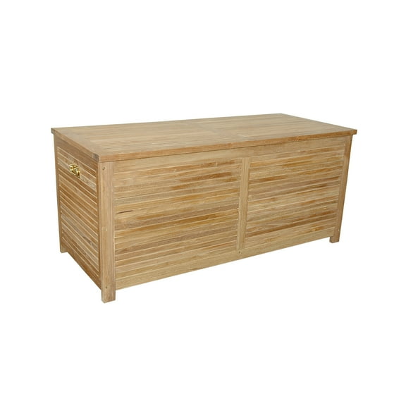Teak Wood Storage Box Large Outdoor Deck Box for Cushions & Toys