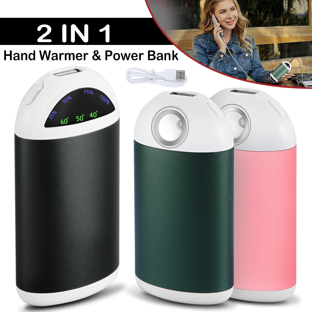 Pocket Electric Hand Warmer Rechargeable 5000mAh USB Heater Power Bank Winter 