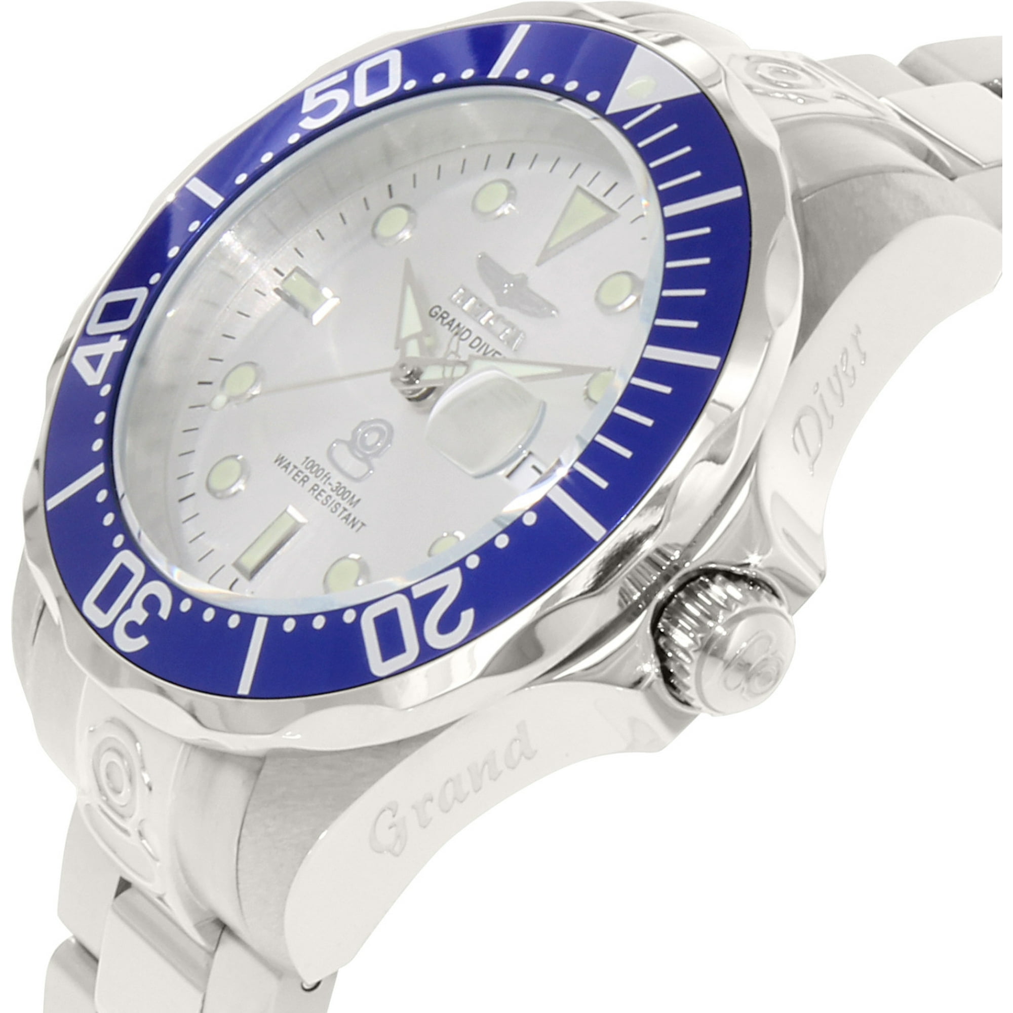 Invicta Men s Pro Diver 3046 Silver Stainless Steel Japanese Automatic Diving Watch Walmart