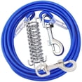thumbnail image 3 of Cable de amarre para perros de dos cabezas con resorte de metal duradero Correa de entrenamiento alargada Correa de alambre de acero para perros pequeños, medianos y grandes, 3 of 5