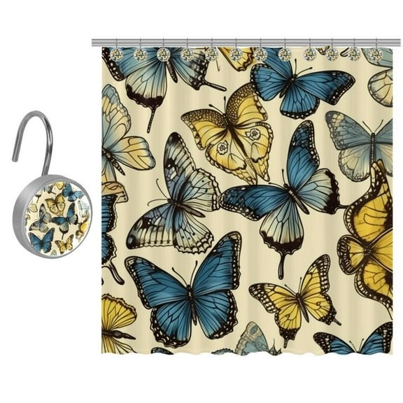 Butterfly Shower Curtain for Bathroom