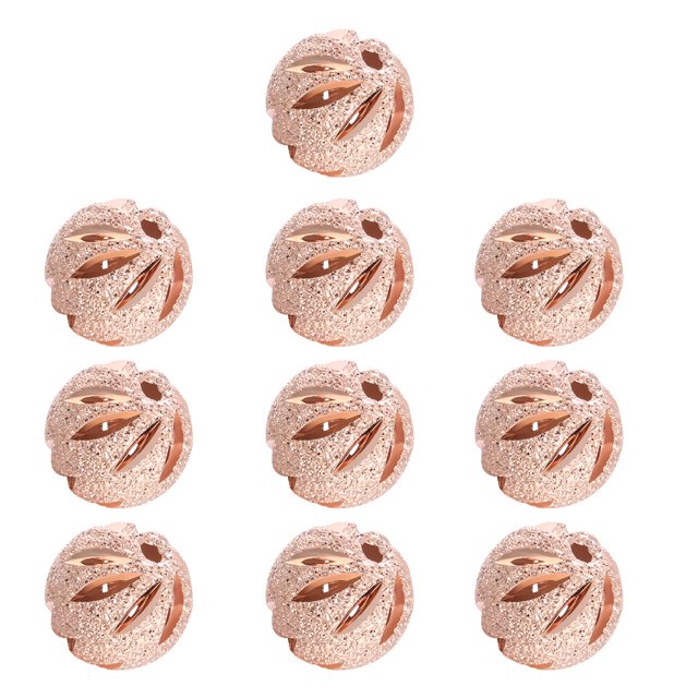10 piezas de cuentas de bola redondas, cuentas espaciadoras plateadas plateadas, suministros de joyería hechos a mano, accesorios para hacer Ropa, zapatos y accesorios Miscelánea Estilo Oro Rosa 10MM Sonducket AP010775-24B