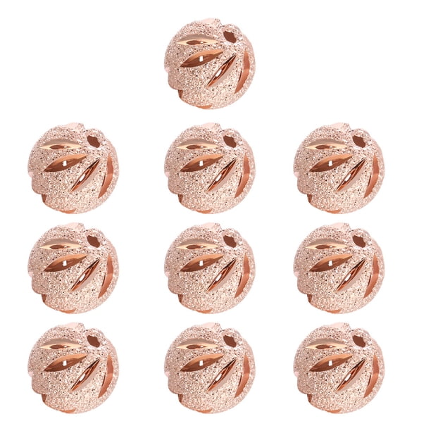 10 piezas de cuentas de bola redondas, cuentas espaciadoras plateadas plateadas, suministros de joyería hechos a mano, accesorios para hacer Ropa, zapatos y accesorios Miscelánea Estilo Oro Rosa 10MM Qarigey AP010775-24B