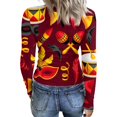 thumbnail image 7 of Womens Mardi Gras Shirts Sparkly Sequins Long Sleeve T Shirts Carnival Crew Neck Holiday Graphic Tee Red XL, 7 of 7
