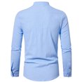 thumbnail image 6 of DDAPJ pyju Men's Long Sleeve Dress Shirts 2023 Clearance,Solid Color Cotton Linen Button Down Shirts Wrinkle Free Slim Fit Elegant Lapel Business Shirt, 6 of 9