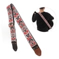 thumbnail image 4 of Guitar Guitar Strap Leather Head For Acoustic Electric Embroidered  Vintage Floral Pattern, 4 of 8