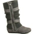 thumbnail image 2 of Top Moda Womens Bank-21 Sweater Slouchy Buckle Top Calf Wedge Boot Bank, 2 of 4