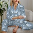 thumbnail image 6 of Pajama Sets for Women 2 Pcs, blue water spots print Button Down Long Sleeve Sleepwear Lounge PJ Sets, 6 of 6