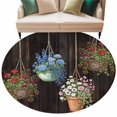 thumbnail image 6 of Spring Floral Round Rug 7ft Washable Circle Rugs Non Slip Wooden Flowers Elegant Pastoral Botanical Large Area Rug Indoor Floor Carpet for Bedroom Kitchen Living Room Home Office Dining Room Nursery, 6 of 8