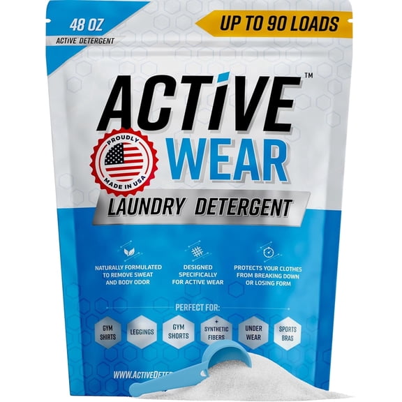 Active Athletic Wear Detergent, Enzymatic Booster and Sweat Deodorizer, 3 lbs
