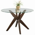 thumbnail image 1 of Steve Silver Amalie Table à Manger Ronde 48 Pouces avec Dessus en Verre et Base en Noyer, 1 of 5