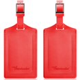 thumbnail image 1 of Etiquetas de equipaje Travelambo de piel sintética Privacy, paquete de 2, rojas, 1 of 6
