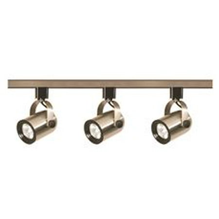 Round Back Cylinder Track Fixture Nuvo 3-Light Mr16 Round Back Track Lighting Fixture, Brushed Nickel, 48 X 3.75'', Uses 3 50-Watt Gu10 Base Lamps ()