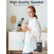 Wiher AM FM Walkman Radio:900mAh Rechargeable Portable Pocket Radio with Digital Tuning, LCD Screen,Stereo Earphone Jack, Sleep Timer and Alarm Clock for Jogging,Walking Gray